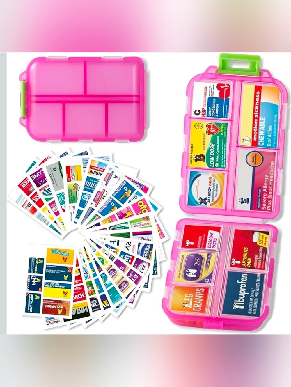 Pill Organizer (Set of 3) Pink, Purple and Blue